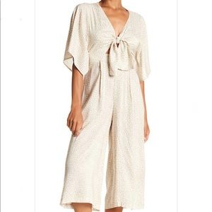 Dee Elly Polka Dot Tie Front Jumpsuit